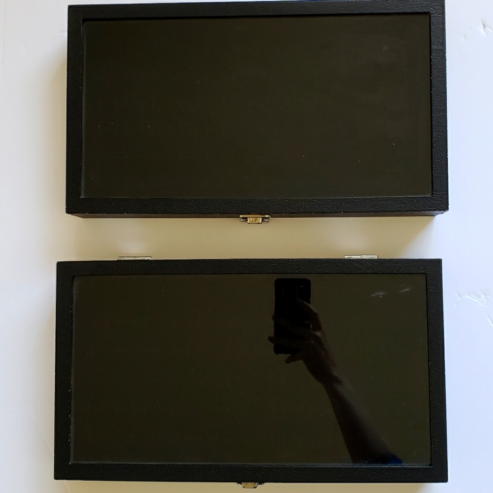 x2 72 Slot Jewelry Boxes Black Rings Earrings Boxes 144 Slot Total